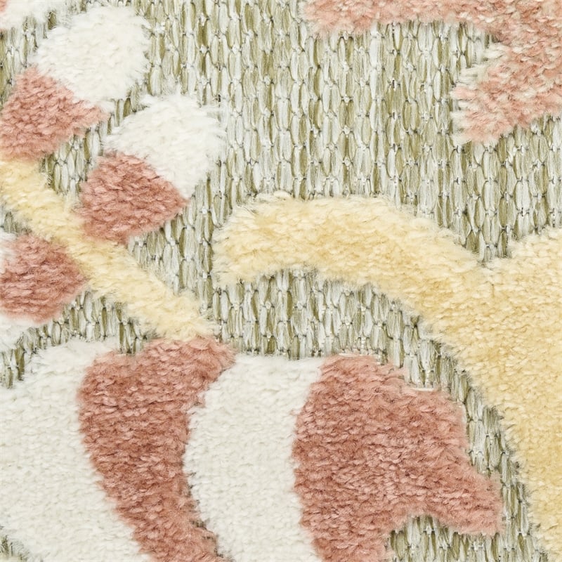 Nourison Home Aloha 8' x 11' Fabric Sage Rose Area Rug