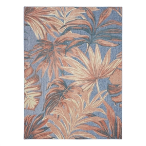 Nourison Home Aloha 9' x 12' Fabric Blue Rose Area Rug