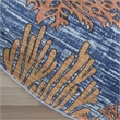 Nourison Home Pompeii 8' x Round Fabric Blue Multicolor Area Rug