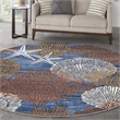 Nourison Home Pompeii 8' x Round Fabric Blue Multicolor Area Rug