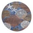 Nourison Home Pompeii 8' x Round Fabric Blue Multicolor Area Rug