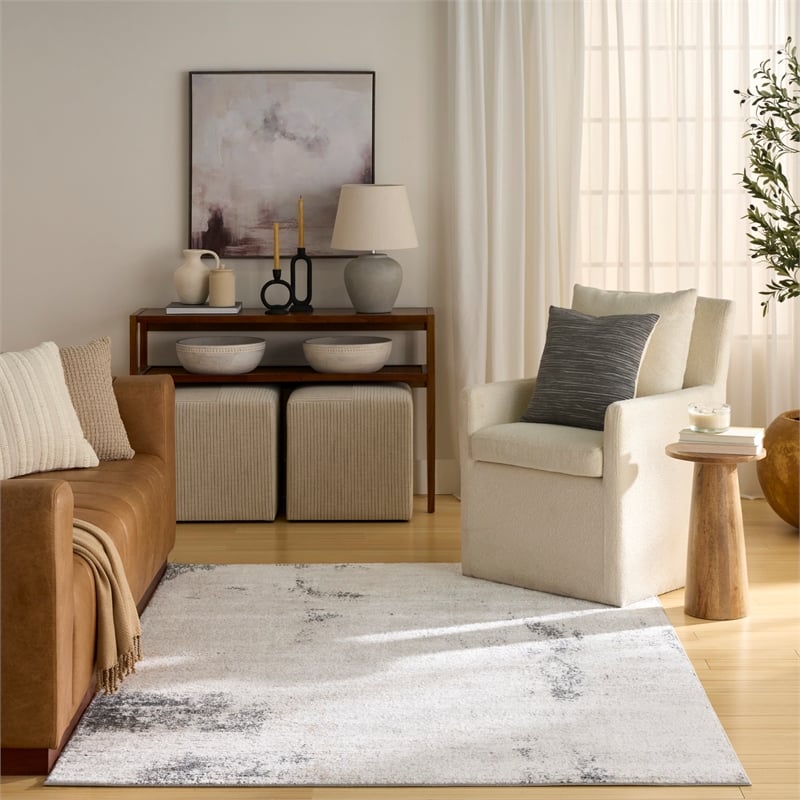 Nourison Home Dekor 4' x 6' Polyester Grey Charcoal Area Rug