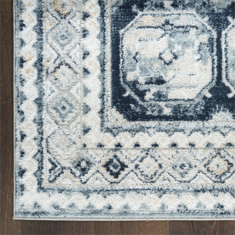 Nourison Home Dekor 4' x 6' Polyester Grey Navy Area Rug