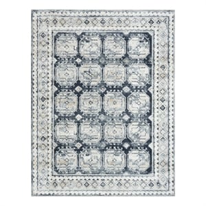 Nourison Home Dekor 4' x 6' Polyester Grey Navy Area Rug