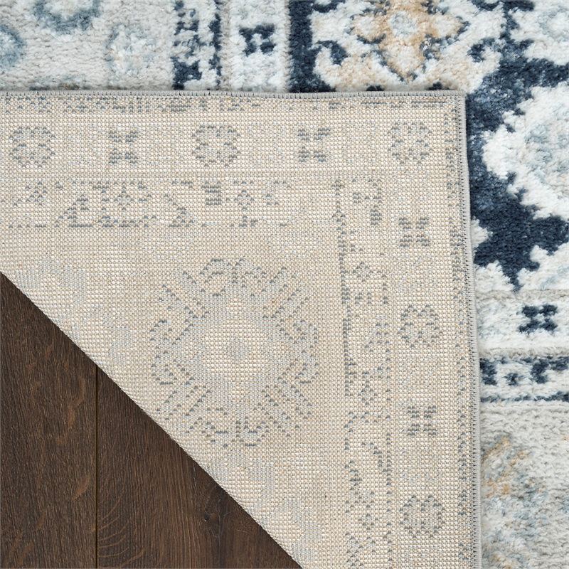 Nourison Home Dekor 4' x 6' Polyester Grey Navy Area Rug