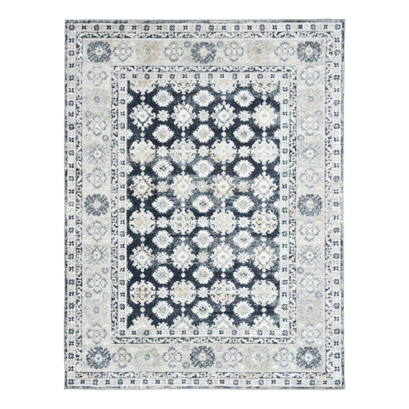 Nourison Home Dekor 4' x 6' Polyester Grey Navy Area Rug