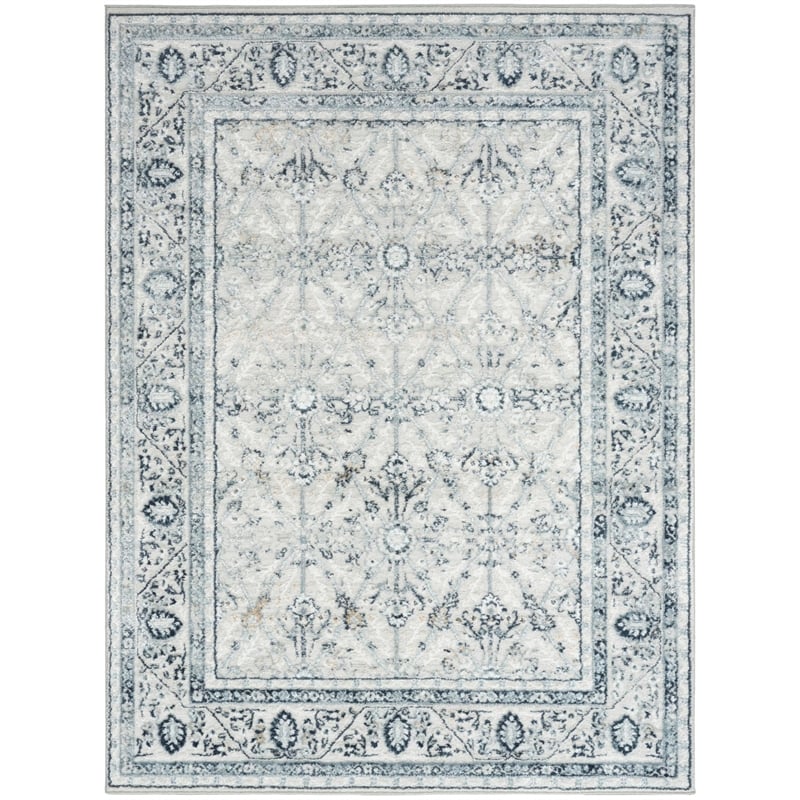 Nourison Home Dekor 4' x 6' Polyester Grey Navy Area Rug