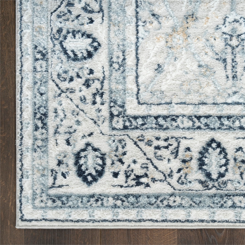 Nourison Home Dekor 4' x 6' Polyester Grey Navy Area Rug