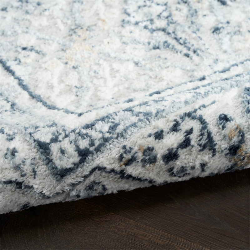 Nourison Home Dekor 4' x 6' Polyester Grey Navy Area Rug