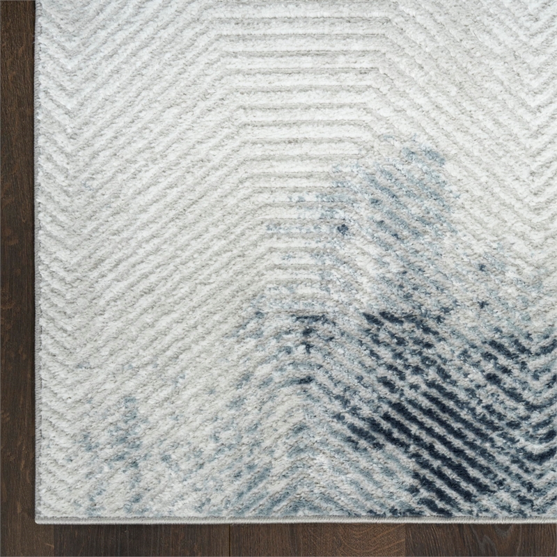 Nourison Home Dekor 4' x 6' Polyester Grey Navy Area Rug