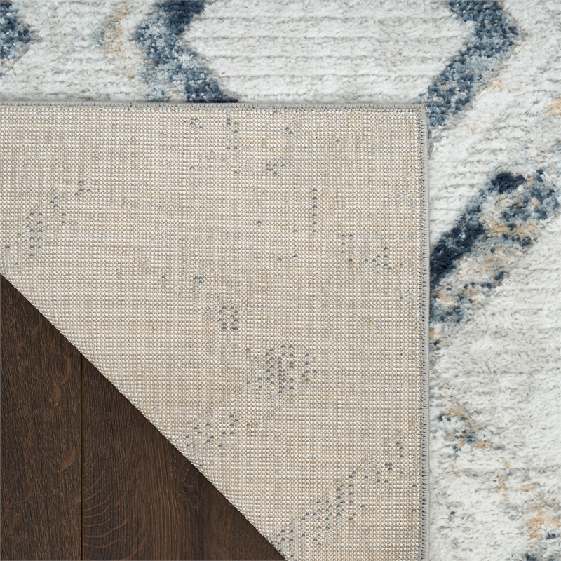 Nourison Home Dekor 4' x 6' Polyester Grey Navy Area Rug