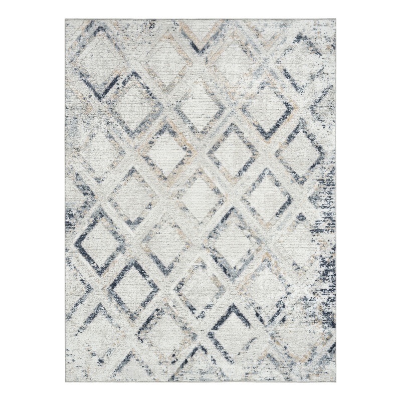 Nourison Home Dekor 4' x 6' Polyester Grey Navy Area Rug