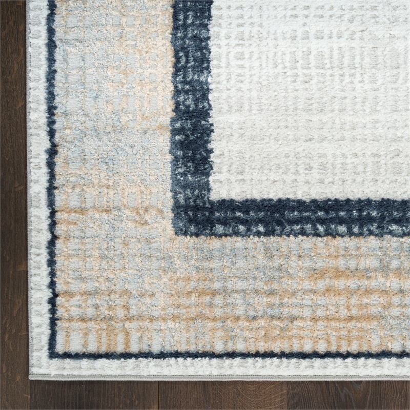 Nourison Home Dekor 4' x 6' Polyester Grey Navy Area Rug