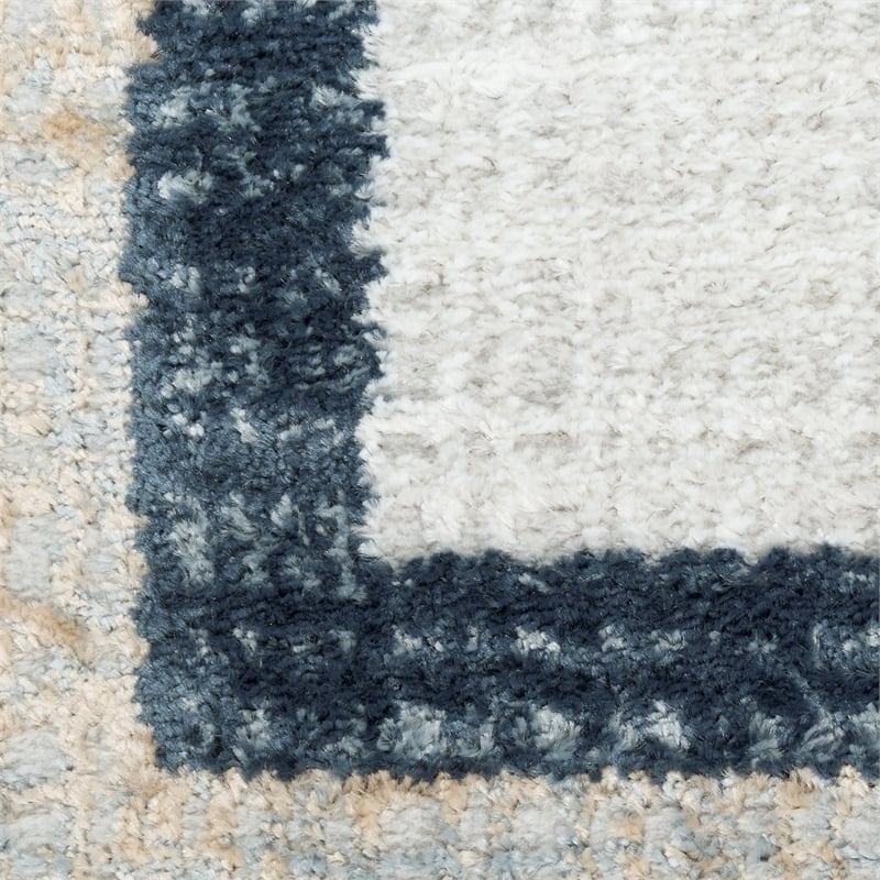 Nourison Home Dekor 4' x 6' Polyester Grey Navy Area Rug