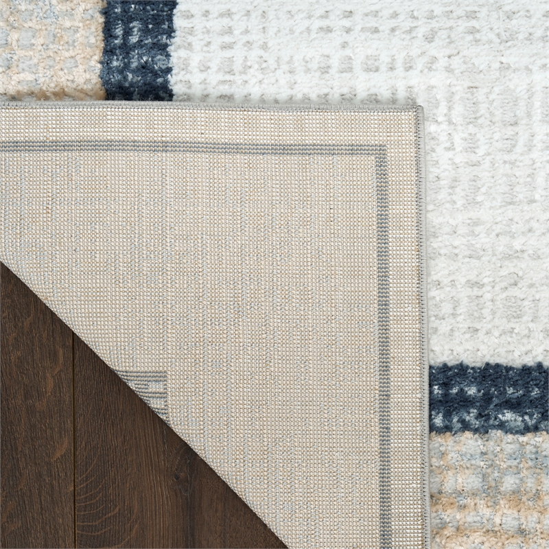 Nourison Home Dekor 4' x 6' Polyester Grey Navy Area Rug