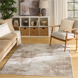 Nourison Home Dekor 4' x 6' Polyester Ivory Taupe Area Rug