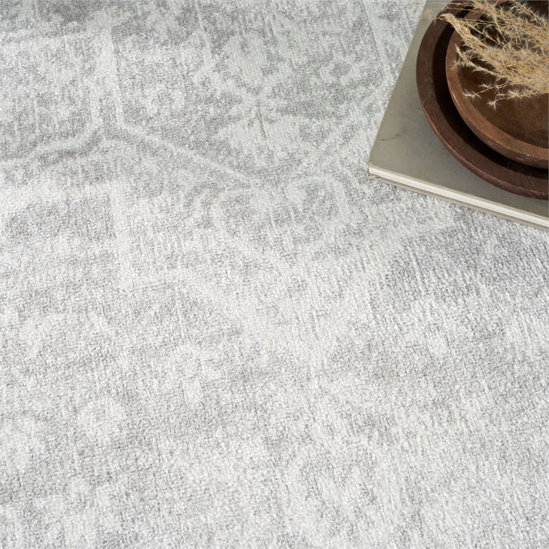 Nourison Home Astra Machine Washable 7' x 9' Polyester Grey Area Rug