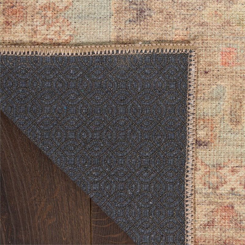 Nourison Home Vintage Washables 8' Runner Polyester Sage Multicolor Area Rug