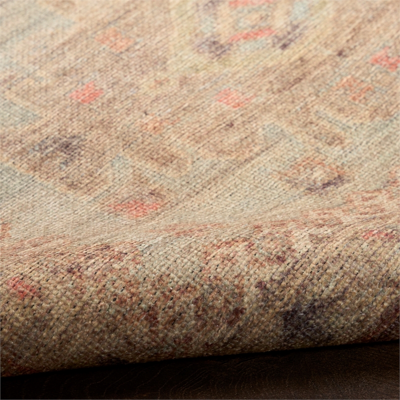 Nourison Home Vintage Washables 8' Runner Polyester Sage Multicolor Area Rug