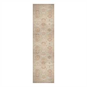 Nourison Home Vintage Washables 8' Runner Polyester Sage Multicolor Area Rug