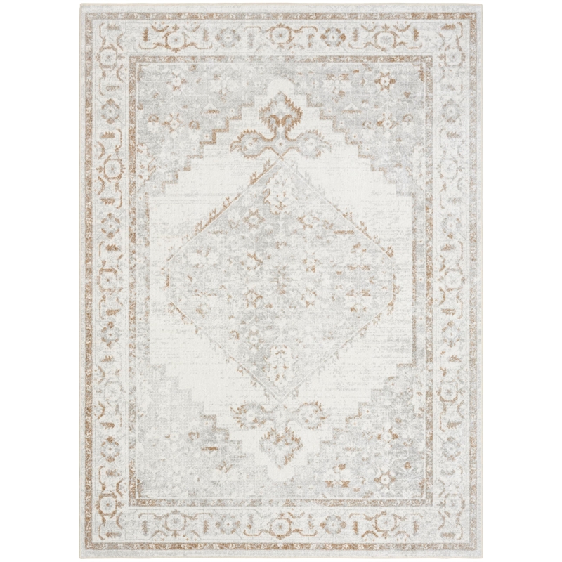 Nourison Home Astra Machine Washable 7' x 9' Polyester Grey Area Rug