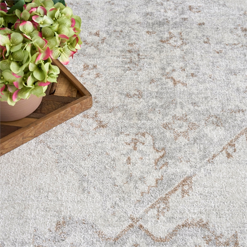 Nourison Home Astra Machine Washable 7' x 9' Polyester Grey Area Rug