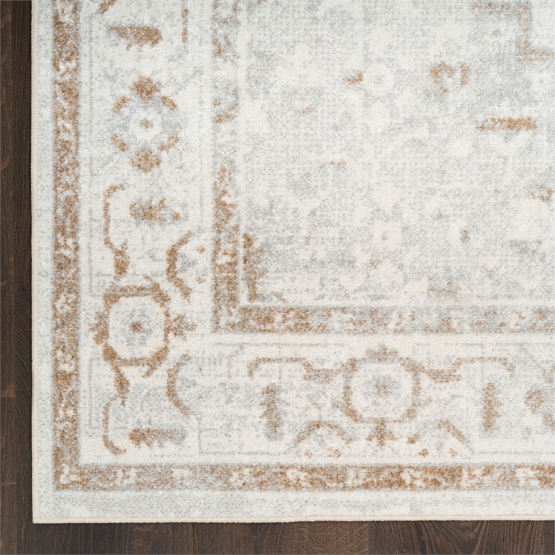 Nourison Home Astra Machine Washable 7' x 9' Polyester Grey Area Rug
