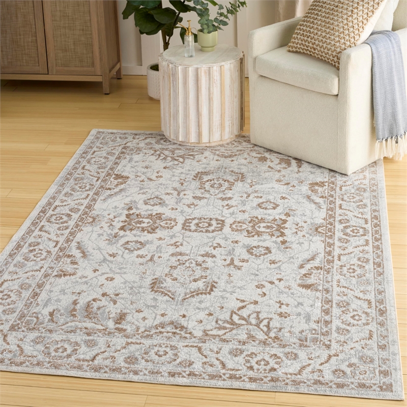 Nourison Home Astra Machine Washable 7' x 9' Polyester Blue Area Rug