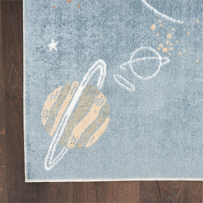 Nourison Home Astra Machine Washable 7' x 9' Polyester Blue Multicolor Area Rug