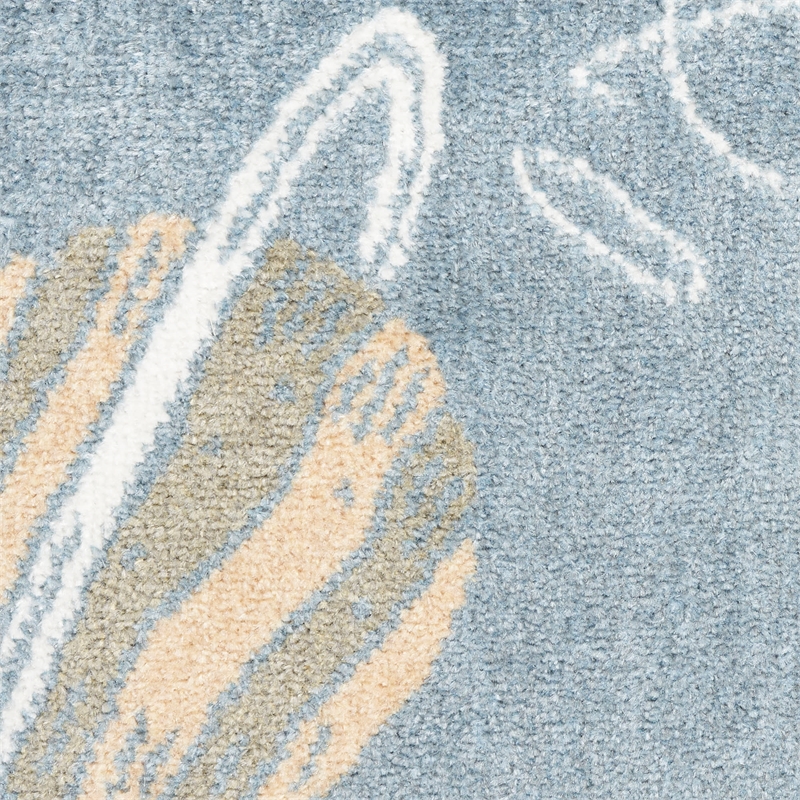 Nourison Home Astra Machine Washable 7' x 9' Polyester Blue Multicolor Area Rug