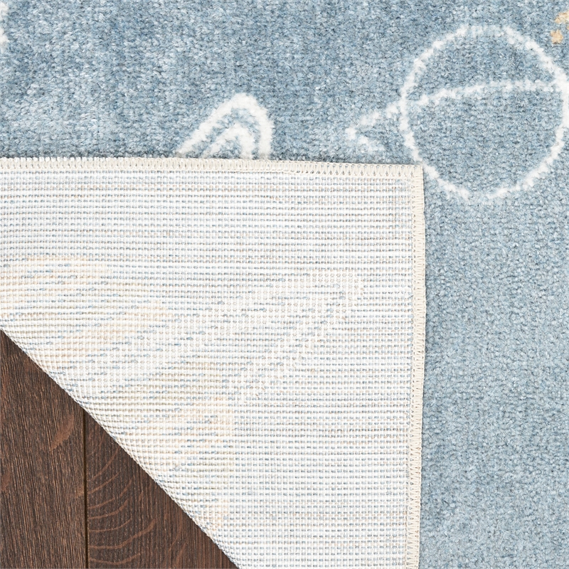 Nourison Home Astra Machine Washable 7' x 9' Polyester Blue Multicolor Area Rug