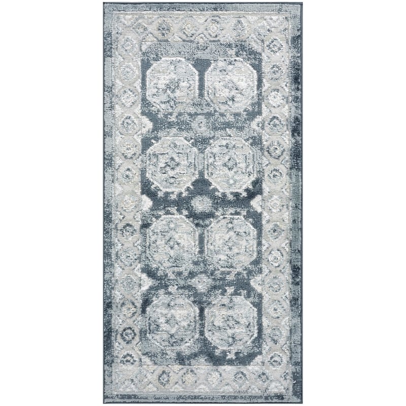 Nourison Home Dekor 2' x 4' Polyester Grey Navy Area Rug