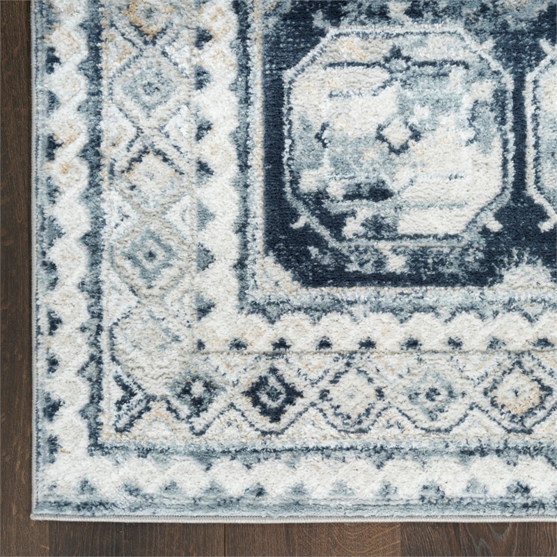 Nourison Home Dekor 2' x 4' Polyester Grey Navy Area Rug
