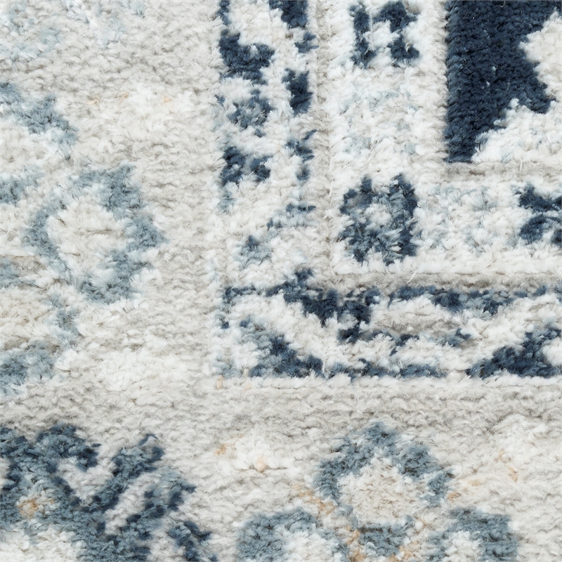 Nourison Home Dekor 2' x 4' Polyester Grey Navy Area Rug