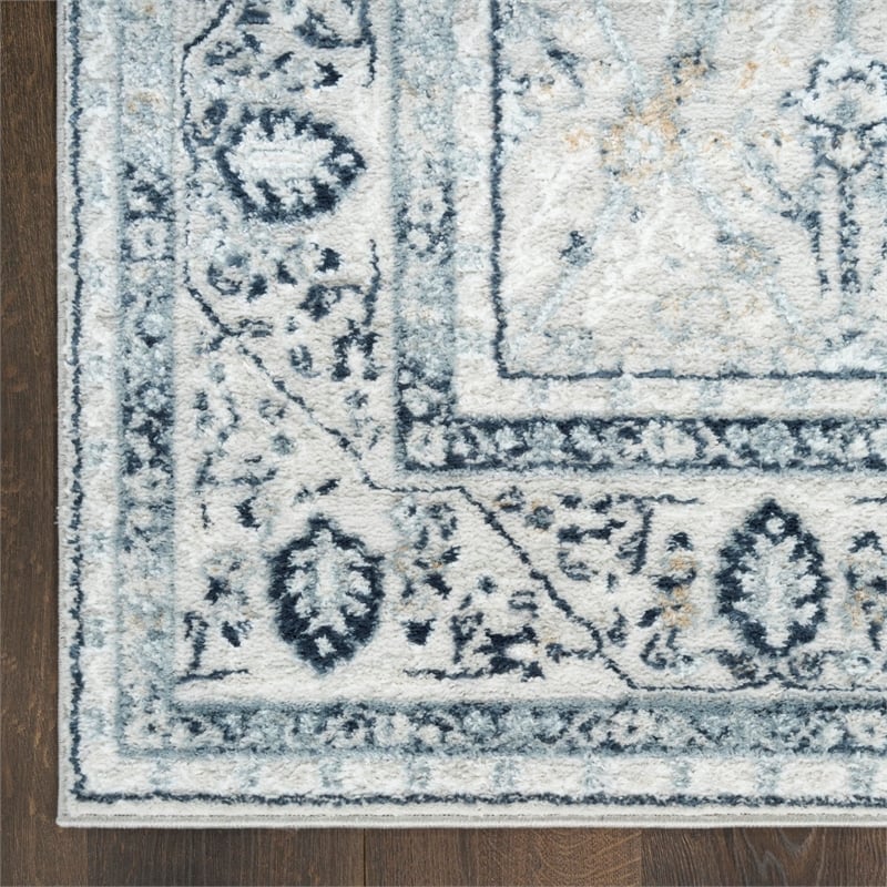 Nourison Home Dekor 2' x 4' Polyester Grey Navy Area Rug