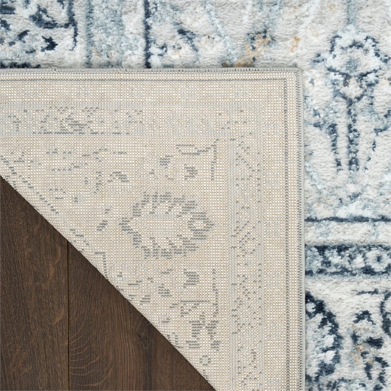 Nourison Home Dekor 2' x 4' Polyester Grey Navy Area Rug