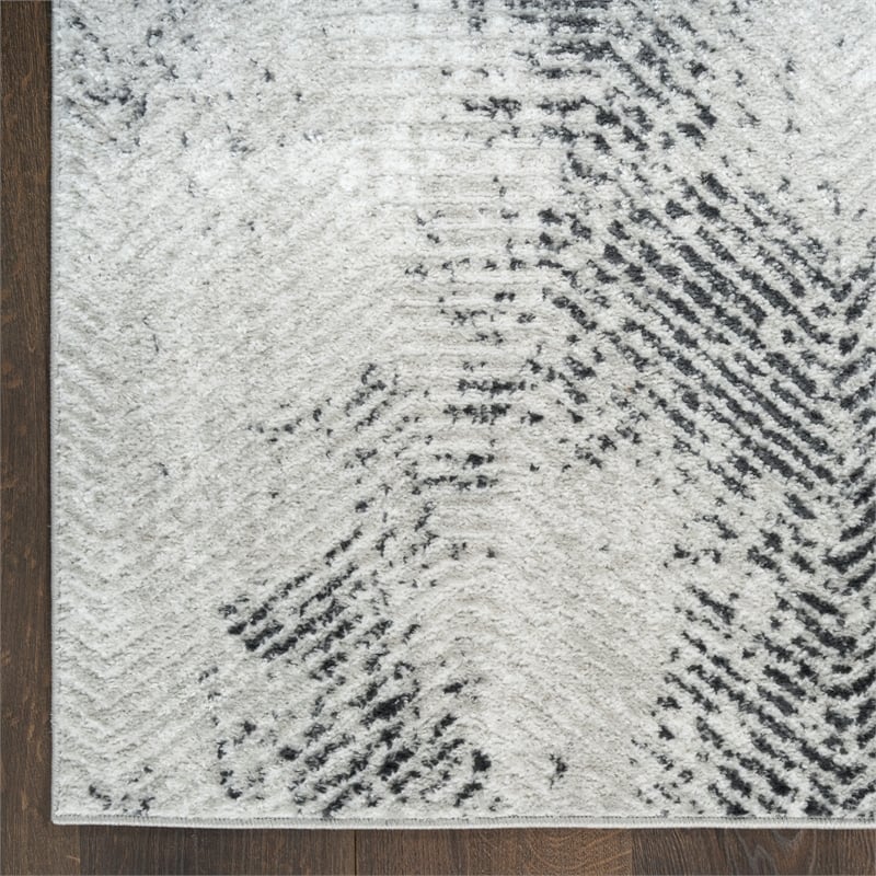 Nourison Home Dekor 2' x 4' Polyester Gray Charcoal Area Rug