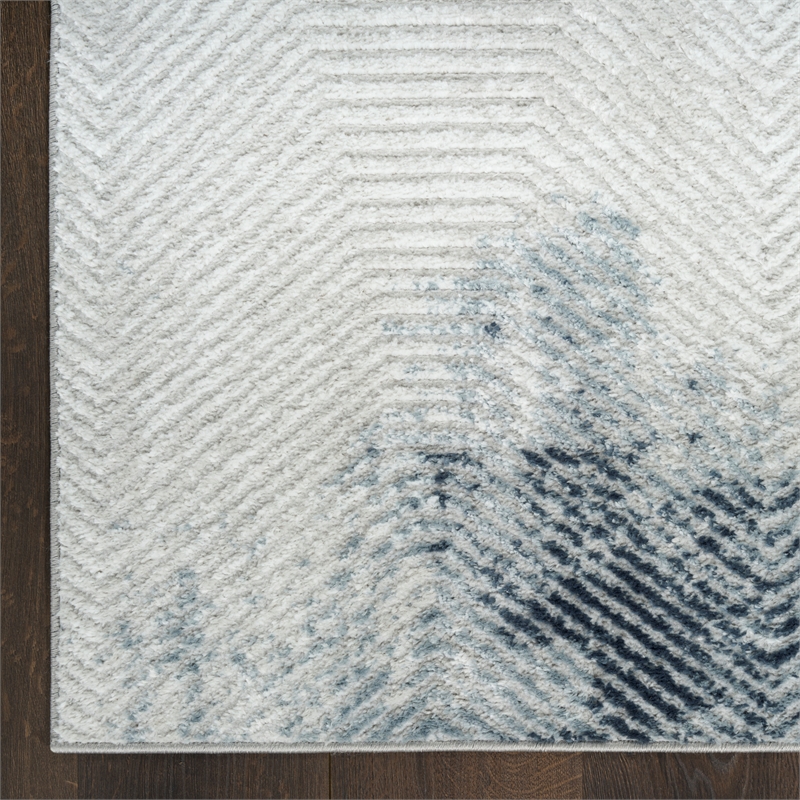 Nourison Home Dekor 2' x 4' Polyester Grey Navy Area Rug