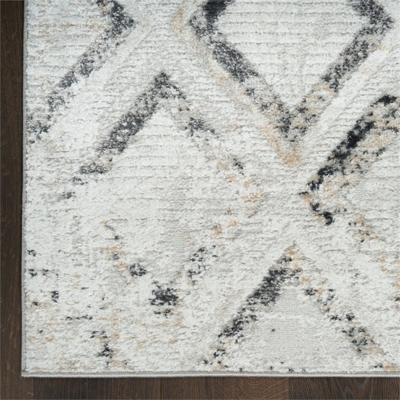 Nourison Home Dekor 2' x 4' Polyester Grey Charcoal Area Rug