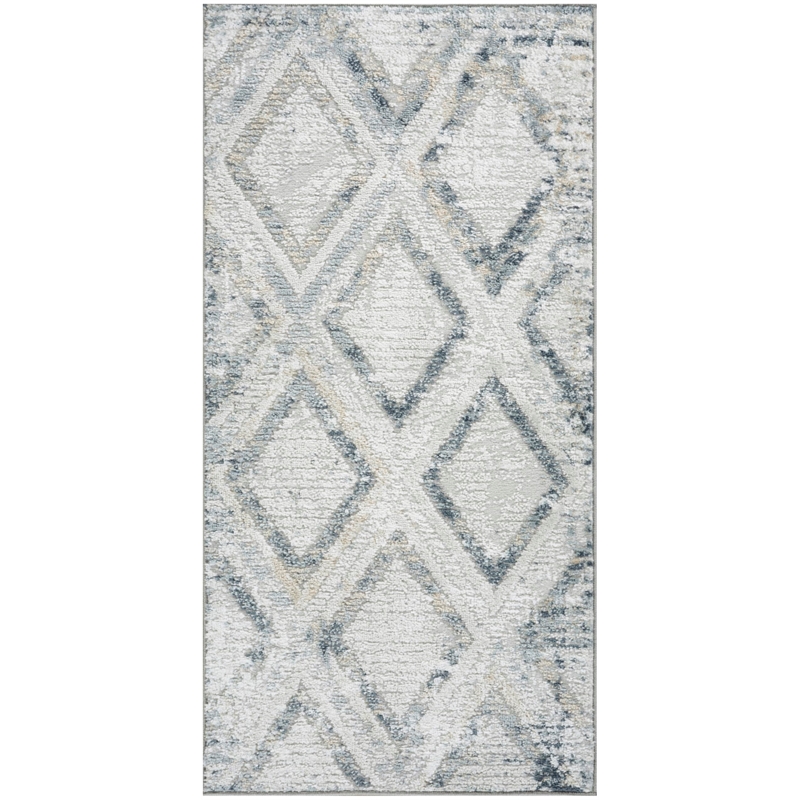 Nourison Home Dekor 2' x 4' Polyester Grey Navy Area Rug
