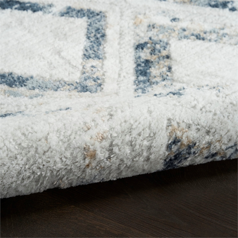 Nourison Home Dekor 2' x 4' Polyester Grey Navy Area Rug