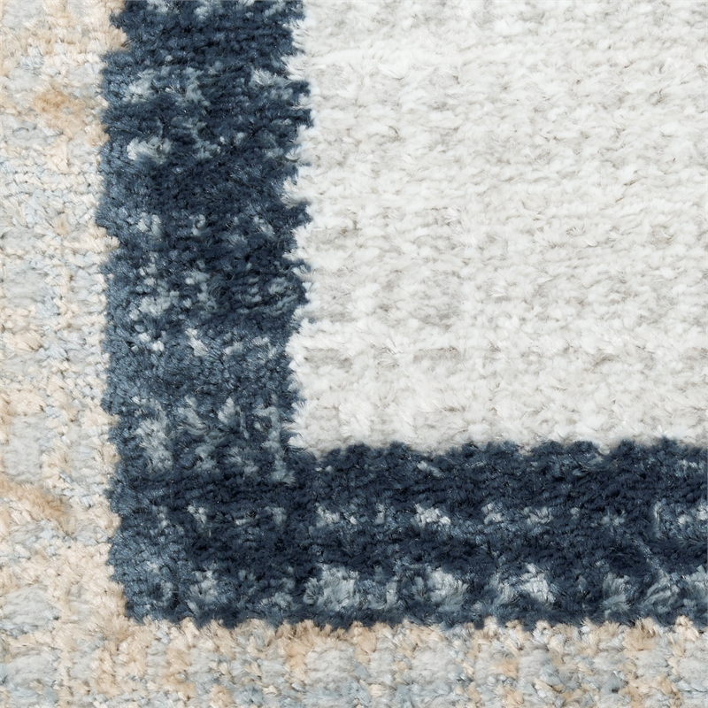 Nourison Home Dekor 2' x 4' Polyester Grey Navy Area Rug