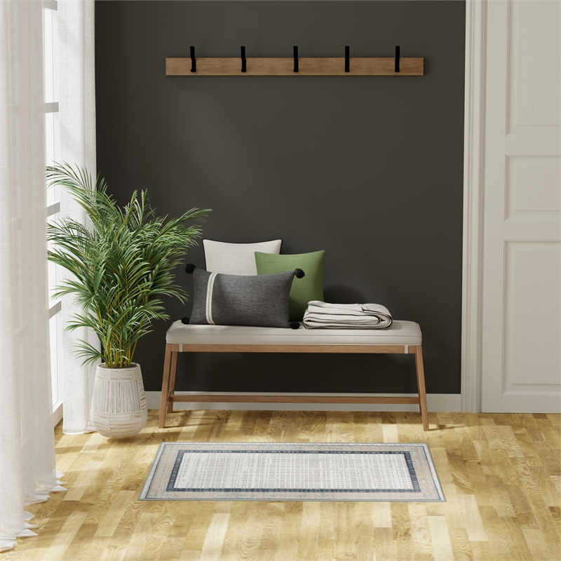 Nourison Home Dekor 2' x 4' Polyester Grey Navy Area Rug