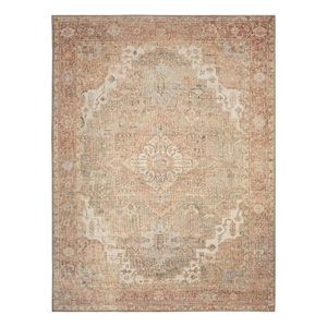 Nourison Home Vintage Washables 8' x 10' Polyester Coral Taupe Area Rug