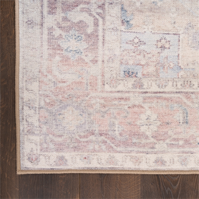 Nourison Home Vintage Washables 8' x 10' Polyester Light Blue Area Rug