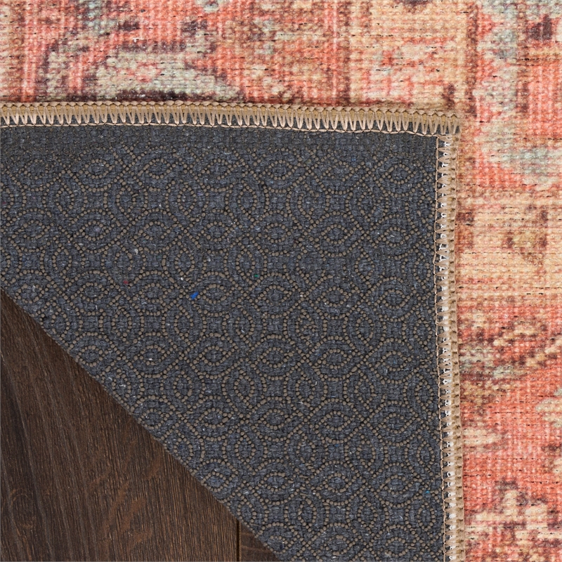 Nourison Home Vintage Washables 8' x 10' Polyester Coral Multicolor Area Rug