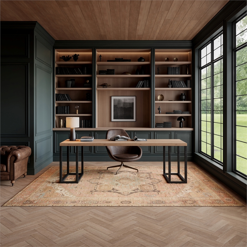 Nourison Home Vintage Washables 8' x 10' Polyester Coral Multicolor Area Rug