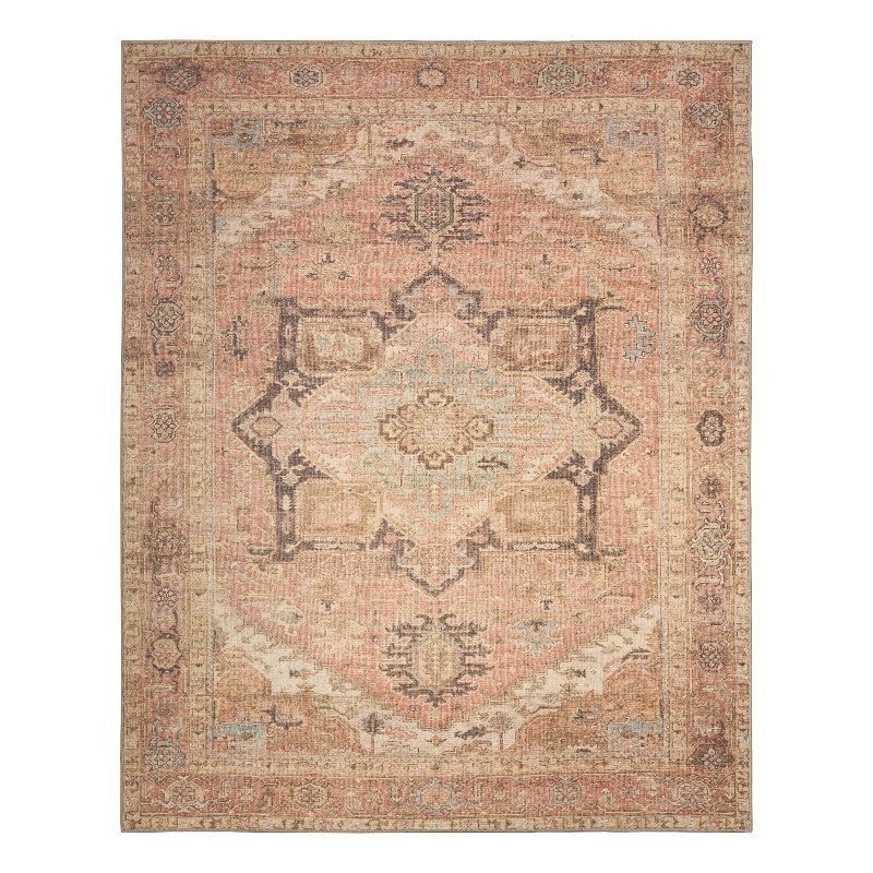 Nourison Home Vintage Washables 8' x 10' Polyester Coral Multicolor Area Rug