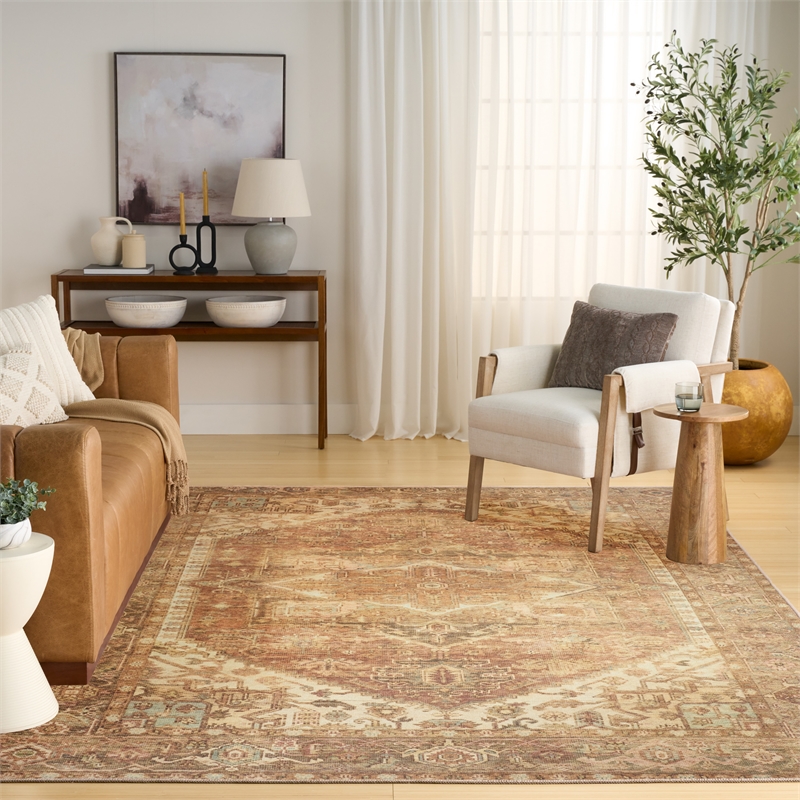 Nourison Home Vintage Washables 8' x 10' Polyester Gold Area Rug
