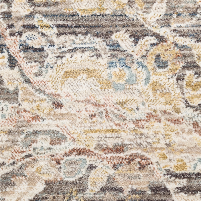 Nourison Home Heirloom Blend 10' Runner Polyester Charcoal Multicolor Area Rug